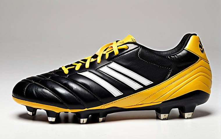 **
Detailed close-up of used soccer cleats highlighting stud condition and wear, natural lighting, emphasizing 'like new' quality despite being pre-owned. Include a price tag reflecting condition-based pricing.
**
