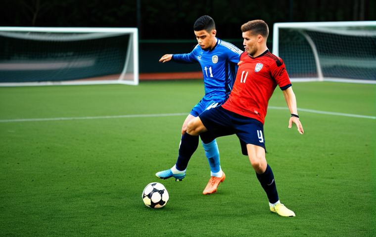 축구 트래핑 기술 익히기 - Thigh Trapping in Action**

"A soccer player mid-air, using their thigh to control a falling ball, d...