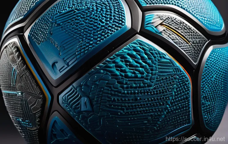 축구 공의 공학적 설계 - **Image Prompt 1: The Evolutionary Journey of the Soccer Ball**
    "A visually striking split-scree...