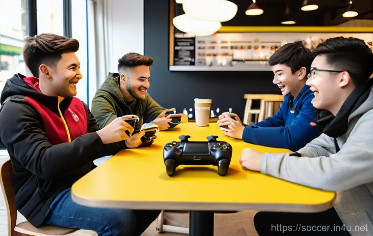 축구 카페 운영 팁 - **Curated Football History Interior:** An elegant and sophisticated interior of a football cafe, des...