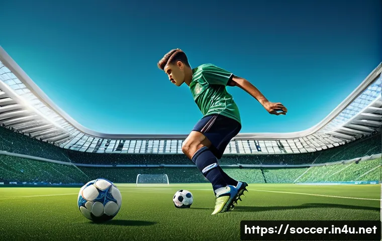 축구 슈팅 정확도 높이는 법 - **Image Prompt 1: Precision Training - Goal within a Goal**
"A determined male soccer player, ag...